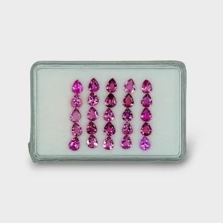 6.88 Cts. Pink Tourmaline 5x4mm Faceted Pear Shape AA+ Grade Gemstones Parcel - Total 25 Pcs.