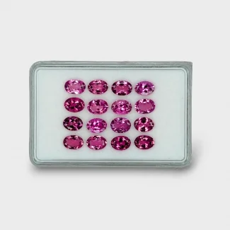 12.51 Cts. Pink Tourmaline 7x5mm Faceted Oval Shape AA Grade Gemstones Parcel - Total 16 Pcs.