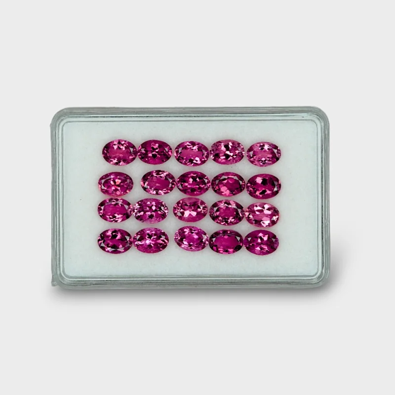 16.7 Cts. Pink Tourmaline 7x5mm Faceted Oval Shape AA Grade Gemstones Parcel - Total 20 Pcs.