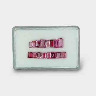 8.32 Cts. Pink Tourmaline 4.5x2.5-8x4mm Step Cut Baguette Shape A+ Grade Gemstones Parcel - Total 16 Pcs.