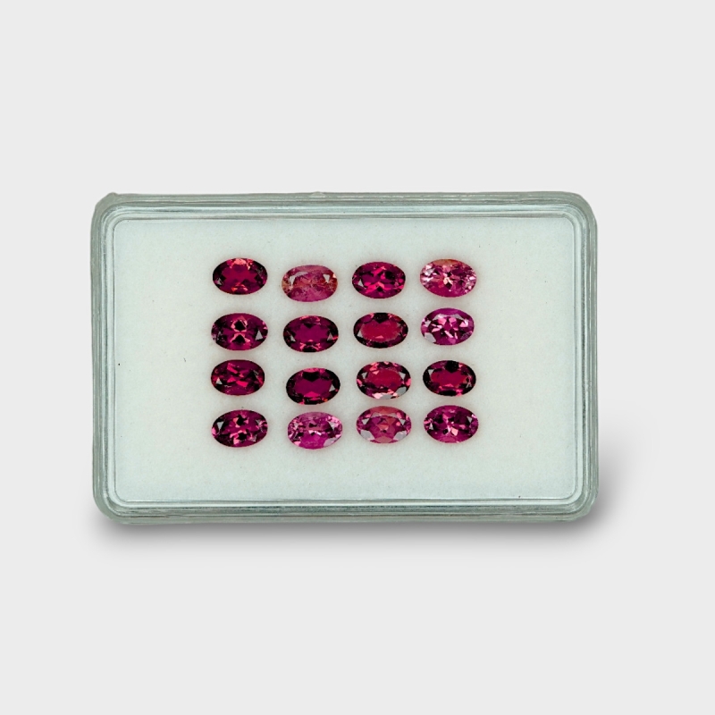 7.92 Cts. Pink Tourmaline 6x4mm Faceted Oval Shape A Grade Gemstones Parcel - Total 16 Pcs.