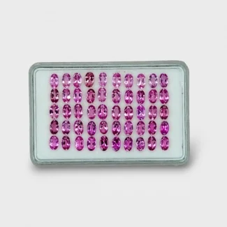12.21 Cts. Pink Tourmaline 5x3mm Faceted Oval Shape AA Grade Gemstones Parcel - Total 50 Pc.