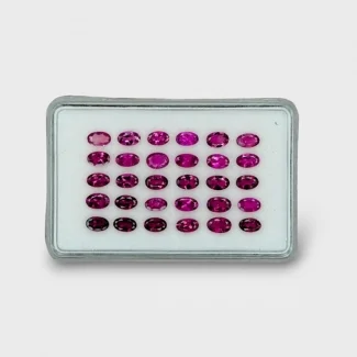 7.57 Cts. Pink Tourmaline 5x3mm Faceted Oval Shape A Grade Gemstones Parcel - Total 30 Pc.