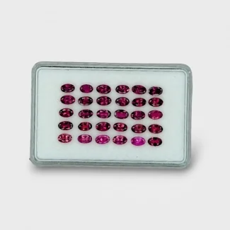 7.62 Cts. Pink Tourmaline 5x3mm Faceted Oval Shape A Grade Gemstones Parcel - Total 30 Pc.