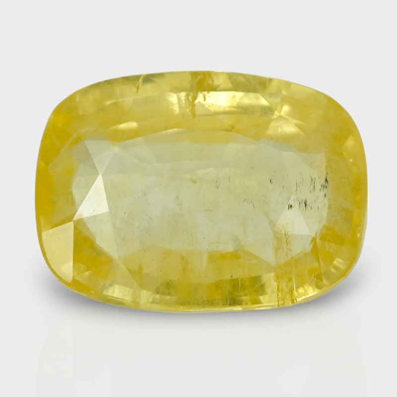 9.36 Cts. Yellow Sapphire 14.73x10.85mm Faceted Cushion Shape A+ Grade Loose Gemstone - Total 1 Pc.