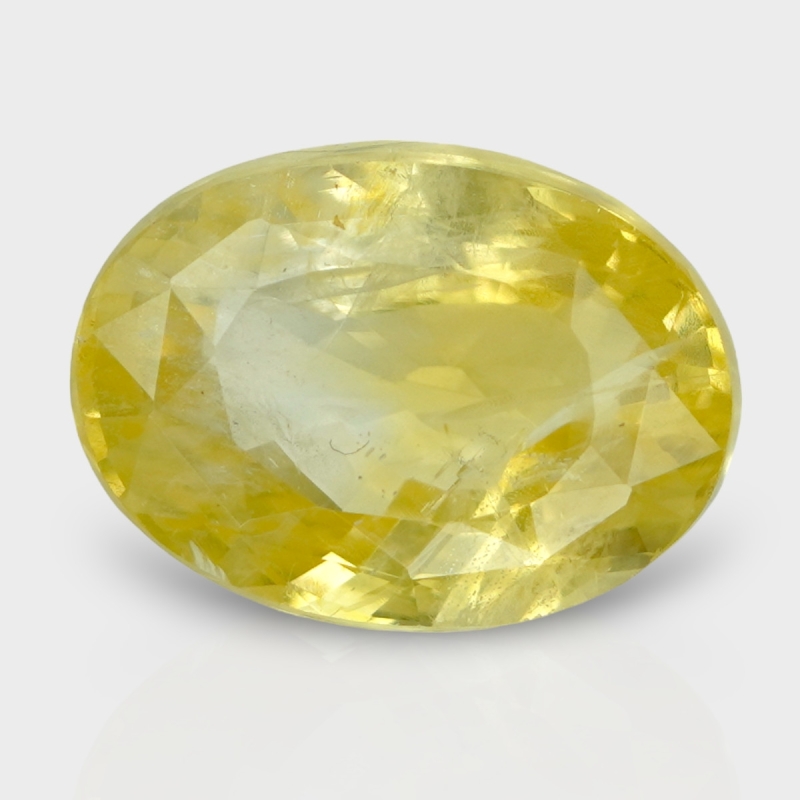 9.78 Cts. Yellow Sapphire 14.28x10.41mm Faceted Oval Shape A+ Grade Loose Gemstone - Total 1 Pc.