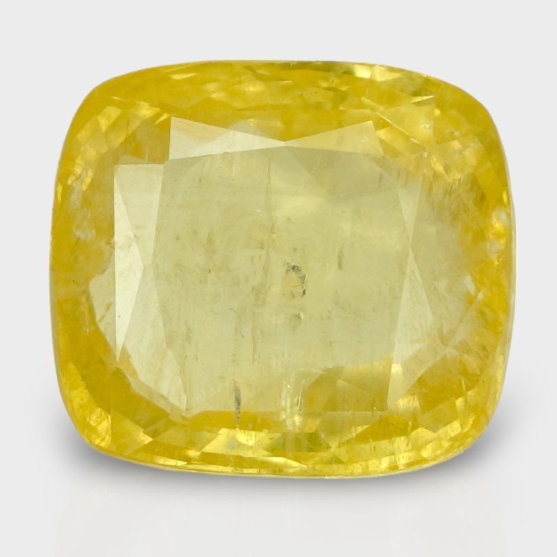 8.9 Cts. Yellow Sapphire 11.96x10.83mm Faceted Cushion Shape A+ Grade Loose Gemstone - Total 1 Pc.