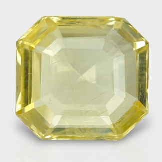 10.84 Cts. Yellow Sapphire 13.21x12.29mm Faceted Octagon Shape AA+ Grade Loose Gemstone - Total 1 Pc.