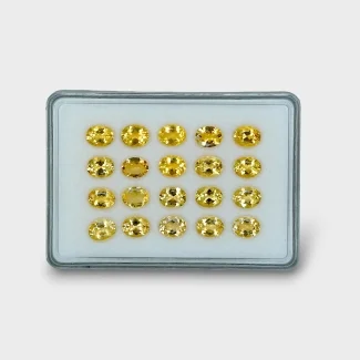 33.44 Cts. Yellow Beryl 9x7mm Faceted Oval Shape AAA Grade Gemstones Parcel - Total 20 Pc.