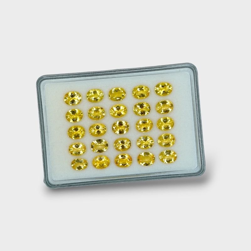 Yellow Beryl 9x7mm Faceted Oval AAA Gemstones Parcel - 170600