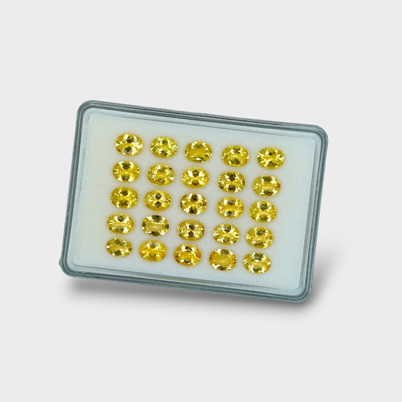 Yellow Beryl 9x7mm Faceted Oval AAA Gemstones Parcel - 170600