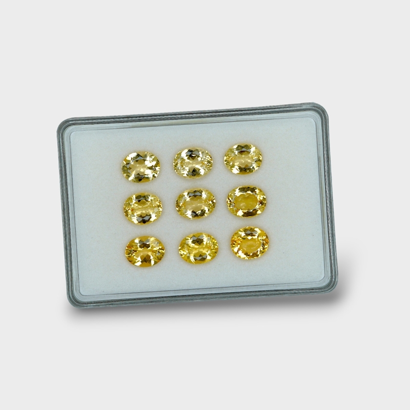 Yellow Beryl 12x10mm Faceted Oval AAA Gemstones Parcel - 170593