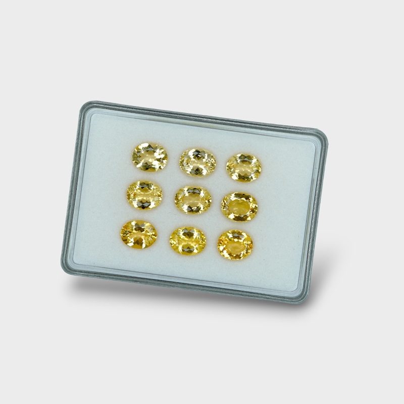 Yellow Beryl 12x10mm Faceted Oval AAA Gemstones Parcel - 170593