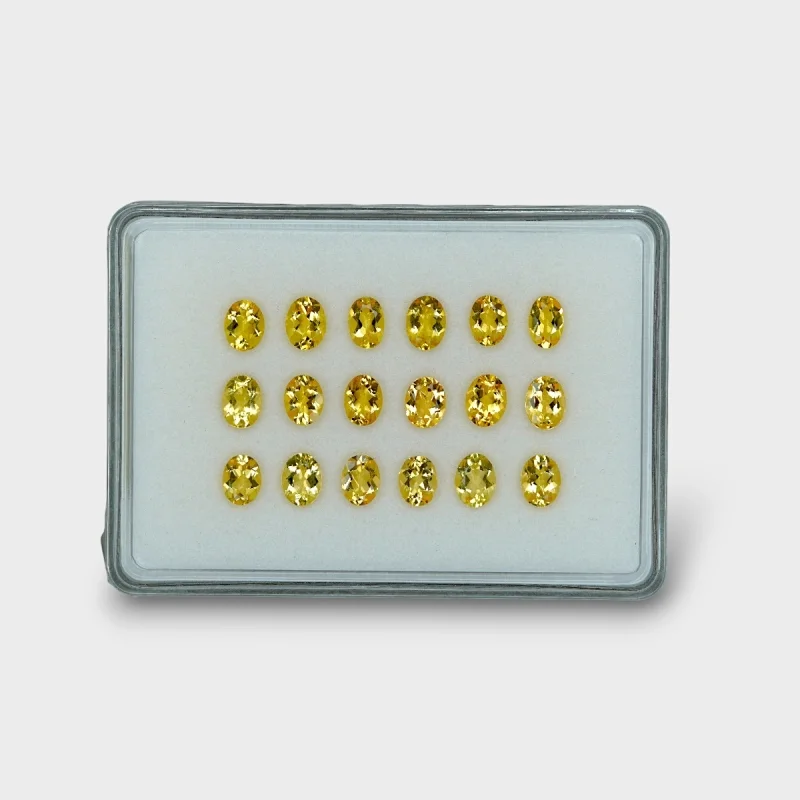 17.81 Cts. Yellow Beryl 8x6mm Faceted Oval Shape AAA Grade Gemstones Parcel - Total 18 Pc.