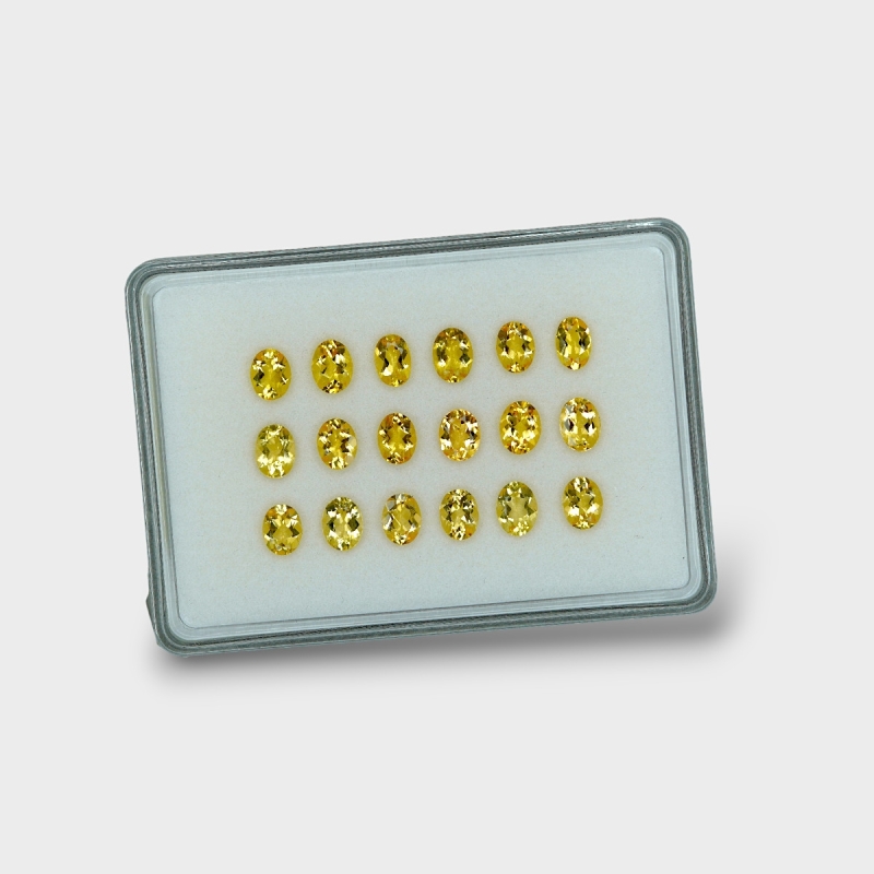 Yellow Beryl 8x6mm Faceted Oval AAA Gemstones Parcel - 170591