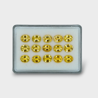 47.21 Cts. Yellow Beryl 11x9mm Faceted Oval Shape AAA Grade Gemstones Parcel - Total 15 Pc.