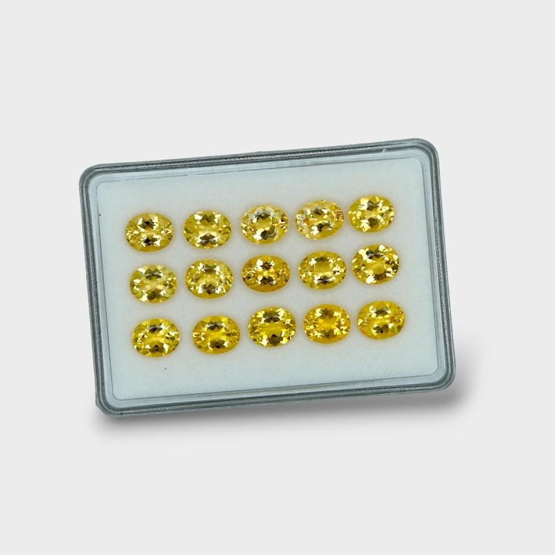 Yellow Beryl 11x9mm Faceted Oval AAA Gemstones Parcel - 170595