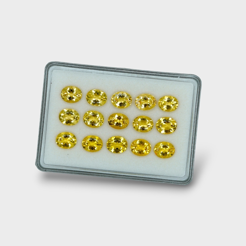 Yellow Beryl 11x9mm Faceted Oval AAA Gemstones Parcel - 170595