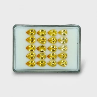 51.93 Cts. Yellow Beryl 12x8mm Faceted Pear Shape AAA Grade Gemstones Parcel - Total 20 Pc.