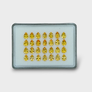 24.67 Cts. Yellow Beryl 8x6mm Faceted Pear Shape AAA Grade Gemstones Parcel - Total 28 Pc.