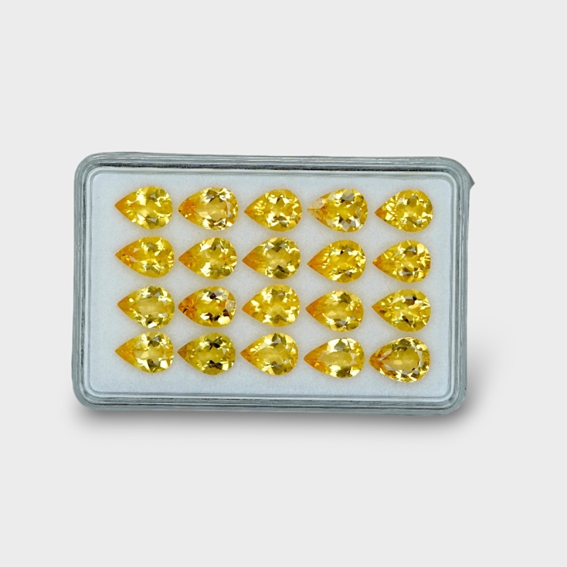 17.93 Cts. Yellow Beryl 8x6mm Faceted Pear Shape AAA Grade Gemstones Parcel - Total 20 Pc.