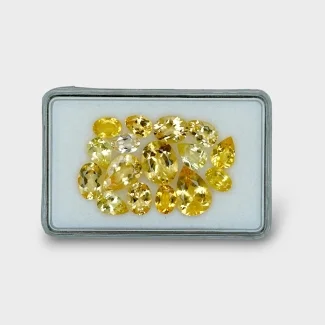 19.7 Cts. Yellow Beryl 7x5-12x9mm Faceted Mix Shape AA Grade Gemstones Parcel - Total 16 Pc.