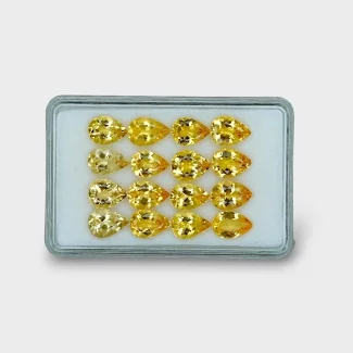 19.82 Cts. Yellow Beryl 9x6mm Faceted Pear Shape AAA Grade Gemstones Parcel - Total 16 Pc.
