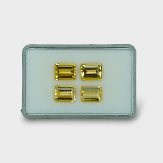 11.72 Cts. Yellow Beryl 10x8mm Step Cut Octagon Shape AAA Grade Gemstones Parcel - Total 4 Pc.