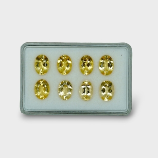 Yellow Beryl 10x7mm Faceted Oval AAA Gemstones Parcel - 170588