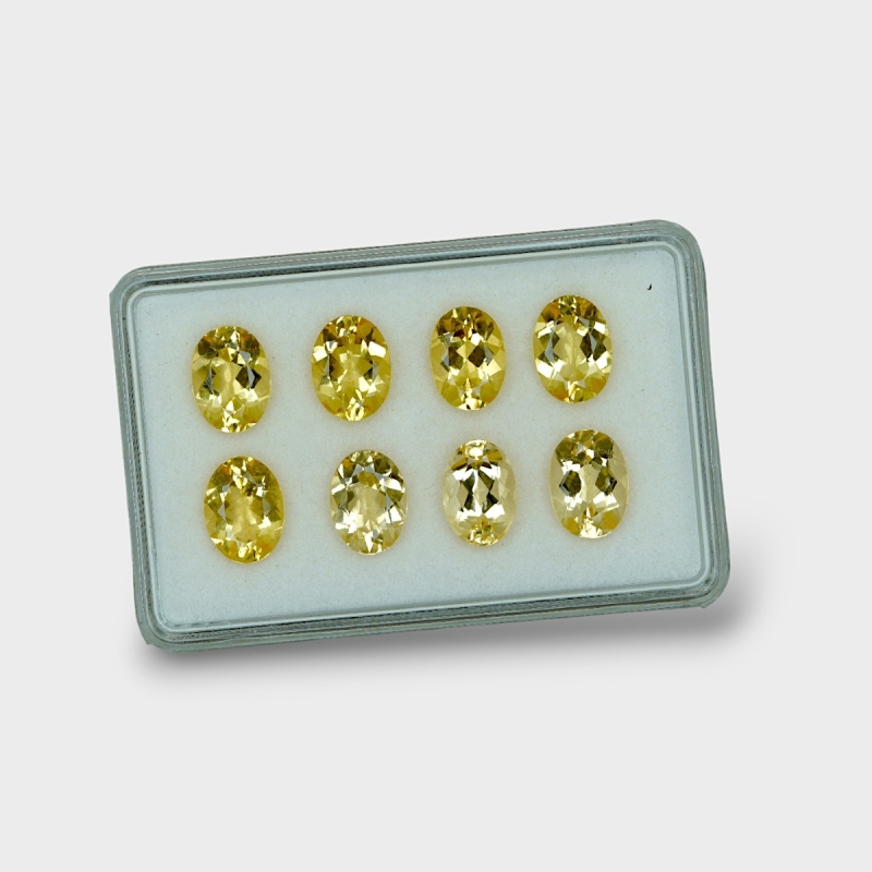 Yellow Beryl 10x7mm Faceted Oval AAA Gemstones Parcel - 170588