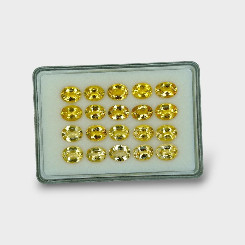 Yellow Beryl 10x8mm Faceted Oval AAA Gemstones Parcel - 170592