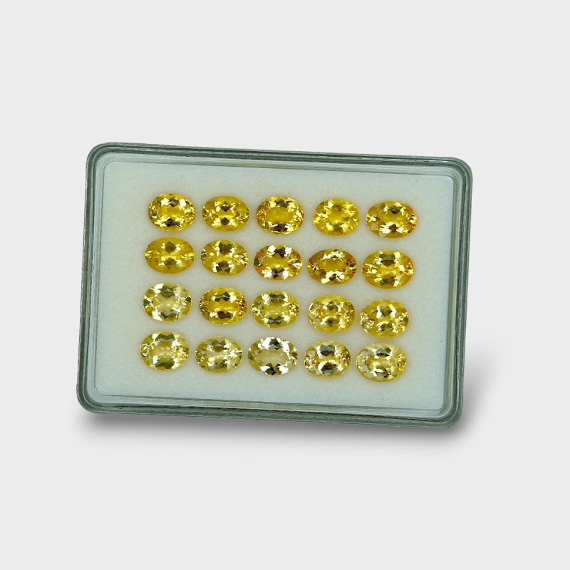 Yellow Beryl 10x8mm Faceted Oval AAA Gemstones Parcel - 170592