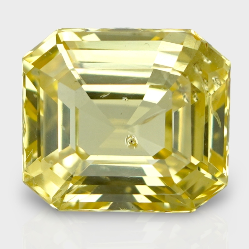 8.05 Cts. Yellow Sapphire 11.28x9.22mm Step Cut Octagon Shape AA+ Grade Loose Gemstone - Total 1 Pc.
