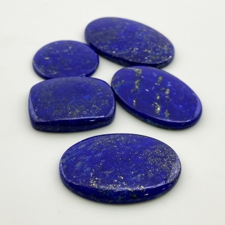 185 Cts. Lapis Lazuli 19.35-47.75Cts. Smooth Mix Shape AA+ Grade Cabochons Parcel - Total 5 Pc.