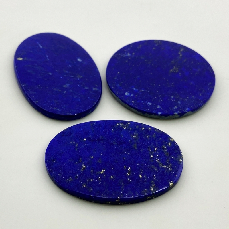 124.4 Cts. Lapis Lazuli 36-47Cts. Smooth Mix Shape AAA Grade Cabochons Parcel - Total 3 Pc.