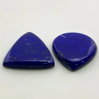 62.5 Cts. Lapis Lazuli 25mm Smooth Mix Shape AAA Grade Cabochons Parcel - Total 2 Pc.