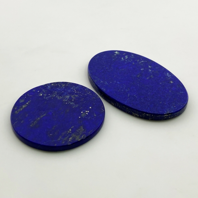 149.25 Cts. Lapis Lazuli 55.90-93.35Cts. Smooth Mix Shape AA+ Grade Cabochons Parcel - Total 2 Pc.