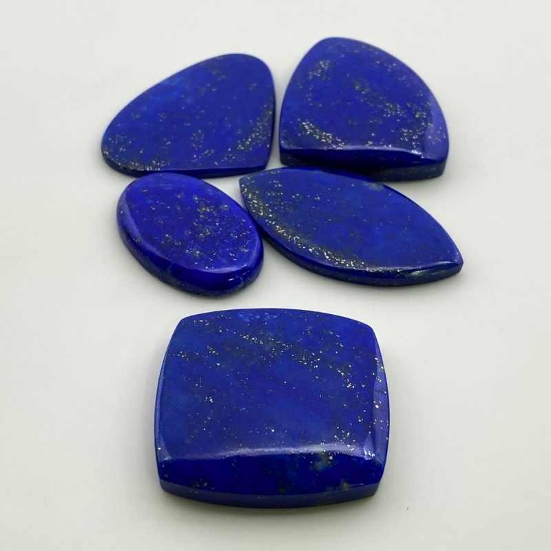 308.65 Cts. Lapis Lazuli 35.55-101.50Cts. Smooth Mix Shape AAA Grade Cabochons Parcel - Total 5 Pc.