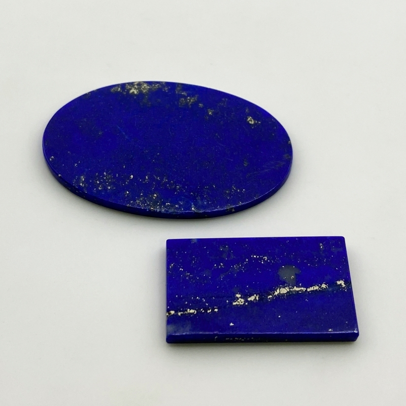 50.25 Cts. Lapis Lazuli 17.10-33.30Cts. Smooth Mix Shape AA+ Grade Cabochons Parcel - Total 2 Pc.