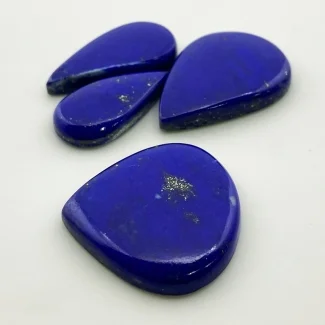 128.9 Cts. Lapis Lazuli 17.75-47.10Cts. Smooth Mix Shape AAA Grade Cabochons Parcel - Total 4 Pc.