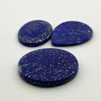 130.25 Cts. Lapis Lazuli 29.30-67Cts. Smooth Mix Shape AA+ Grade Cabochons Parcel - Total 3 Pc.