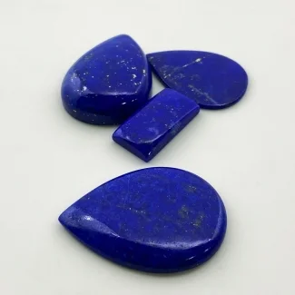 91.55 Cts. Lapis Lazuli 9.45-41.65Cts. Smooth Mix Shape AAA Grade Cabochons Parcel - Total 4 Pc.