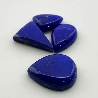 34.35 Cts. Lapis Lazuli 4.70-14.60Cts. Smooth Mix Shape AAA Grade Cabochons Parcel - Total 4 Pc.
