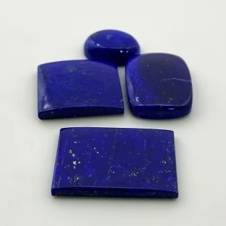 77.6 Cts. Lapis Lazuli 9.70-22.70Cts. Smooth Mix Shape AA+ Grade Cabochons Parcel - Total 4 Pc.