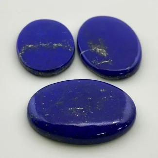 155.4 Cts. Lapis Lazuli 34x25-38x27mm Smooth Oval Shape AAA Grade Cabochons Parcel - Total 3 Pc.
