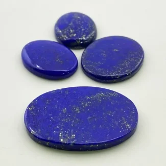 191.35 Cts. Lapis Lazuli 44x30-29x22mm Smooth Oval Shape AAA Grade Cabochons Parcel - Total 4 Pc.