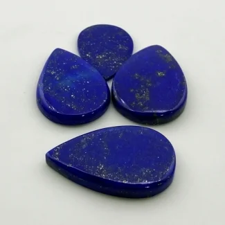 131 Cts. Lapis Lazuli 36x22-27x19mm Smooth Pear Shape AAA Grade Cabochons Parcel - Total 4 Pc.
