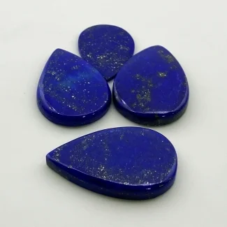 131 Cts. Lapis Lazuli 36x22-27x19mm Smooth Pear Shape AAA Grade Cabochons Parcel - Total 4 Pc.