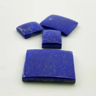 170.65 Cts. Lapis Lazuli 34x29-19x15mm Smooth Baguette Shape AA+ Grade Cabochons Parcel - Total 4 Pc.