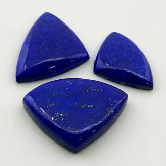 118.55 Cts. Lapis Lazuli 34x26-29x19mm Smooth Fancy Shape AAA Grade Cabochons Parcel - Total 3 Pc.